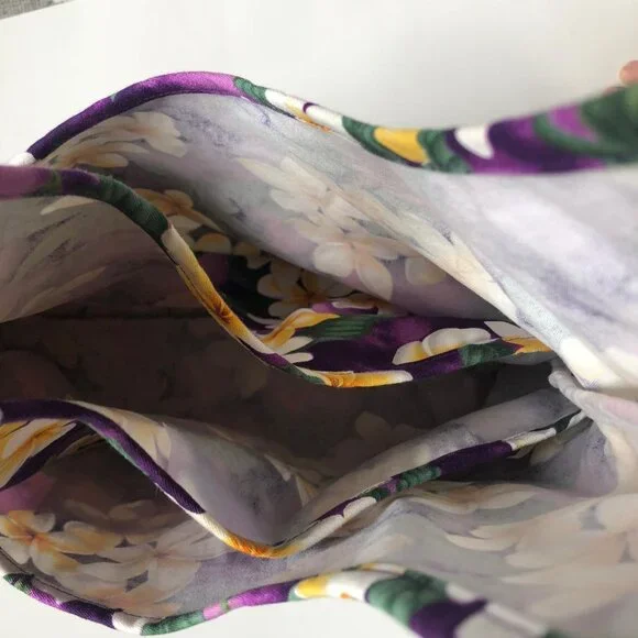 NWOT, Island Aloha Wear, Purple w/Tropical Floral, Cloth, Hobo/Beach/Tote Bag - Picture 8 of 11
